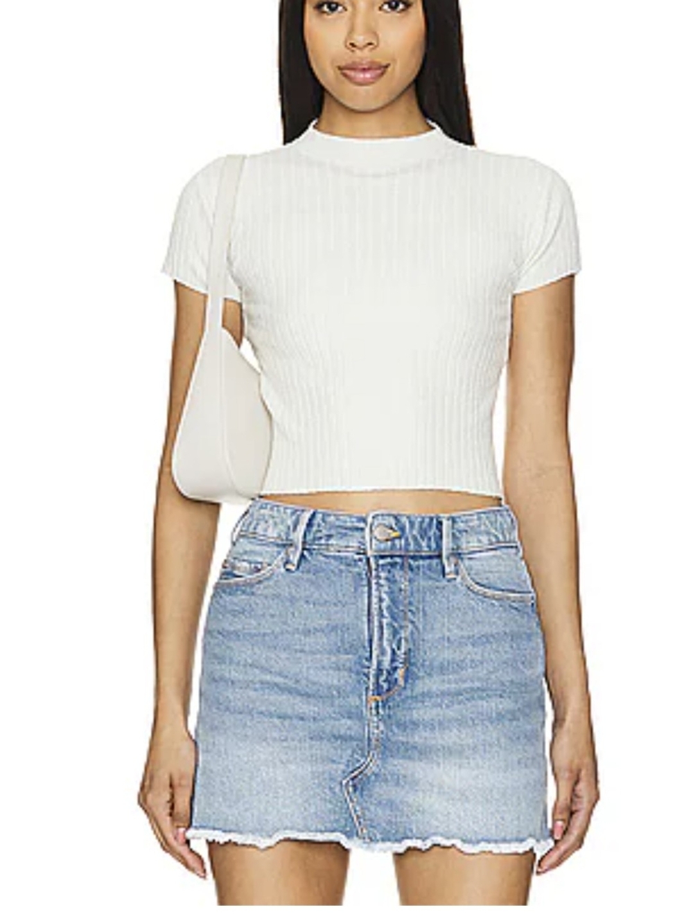 Mock Tee in Cloud White